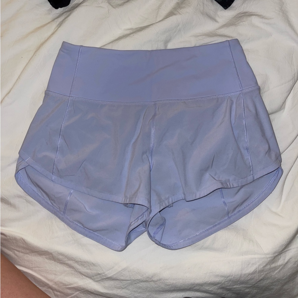 lululemon speed ups high rise 2.5 inseam pastel blue